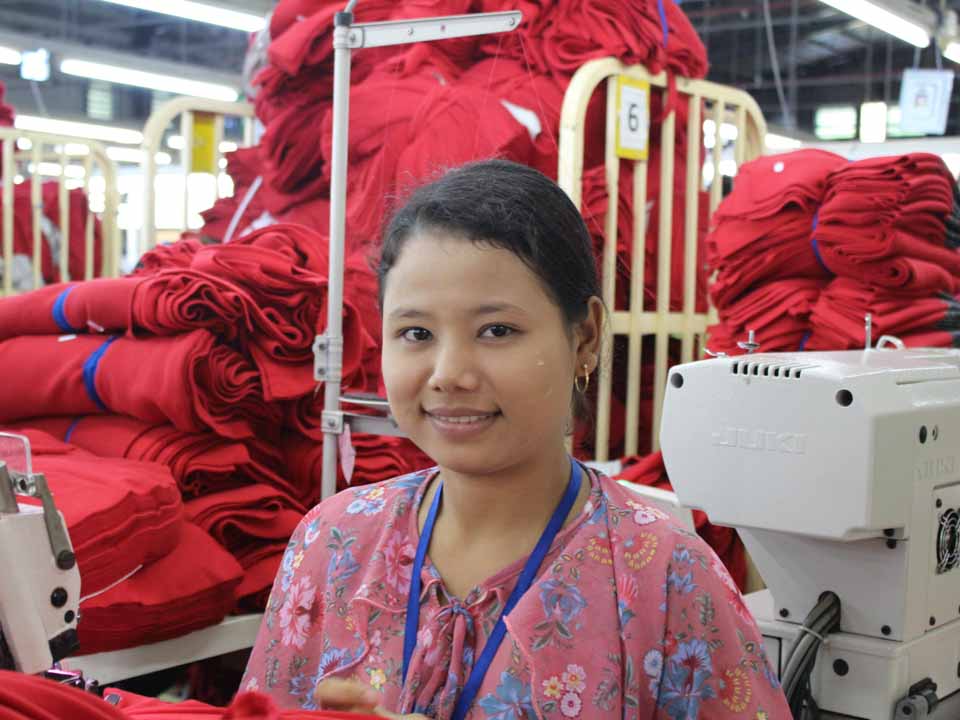 Sustainability clothing worker 